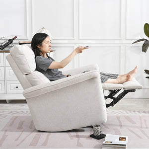 English Elm Manual Rocker Recliner Chair - Plush Gray Velvet Glider For Small Spaces, Home Theater & Nurseries W1028S00047