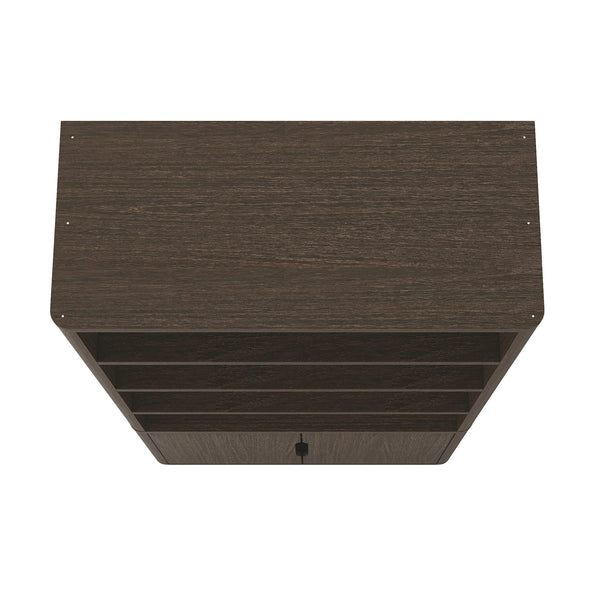 English Elm Rivington 40" Bookcase Cabinet with Soft-Close Doors, 4 Open Shelves, Adjustable Storage Appeal Walnut B365S00019