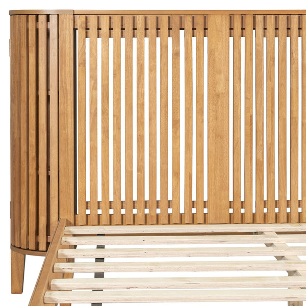 English Elm Christopher Knight Home® - King Solid Wood King Size Bed with Slat Headboard, Dual Side Storage & Display Shelves, Sturdy Comfort N758K532021N