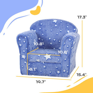 English Elm Qaba Kids Sofa Chair - Cozy Glow-In-The-Dark Star Design, Portable Upholstered Toddler Seat, Blue W2225P229321-GIGA