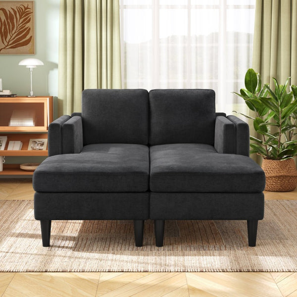 English Elm Swivel Barrel Accent Chair Chenille Tufted Round Club Seat for Living Room Lounge Black N719S002310B
