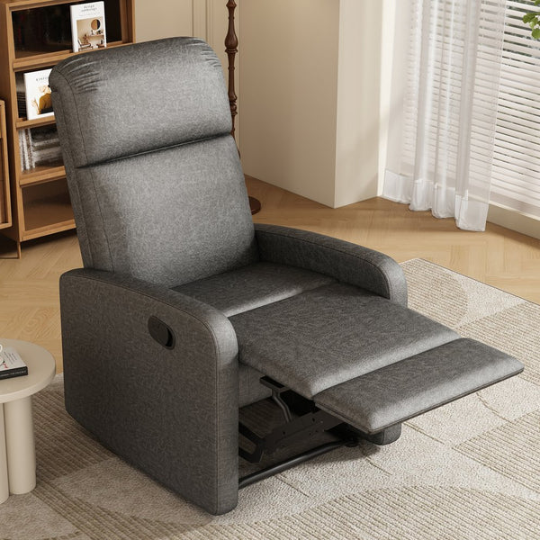 English Elm Christopher Knight Home® - Modern Recliner Plush Manual Recliner Chair with Ergonomic Support, 3-Position Backrest, Durable Fabric Comfort Grey N763P256491D