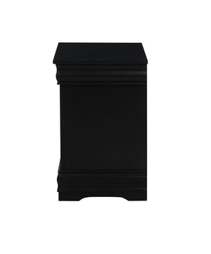English Elm Louis Louis Philippe nightstand with two smooth-glide drawers, brushed nickel handles, durable dovetail build enhancing bedroom organization Black 27 L x 18 W x 23 H B2726P252726