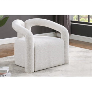 English Elm Modern/contemporary Boucle Accent Chair Sculptural Tubular Frame for Living Room Cream B011P426601