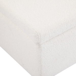 English Elm Christopher Knight Home® - Storage Ottoman Boucle Fabric Flip-Top with Birch Wood Legs, 250 lb Capacity, Compact Stylish Organizer Dark Brown,White N779P291641W