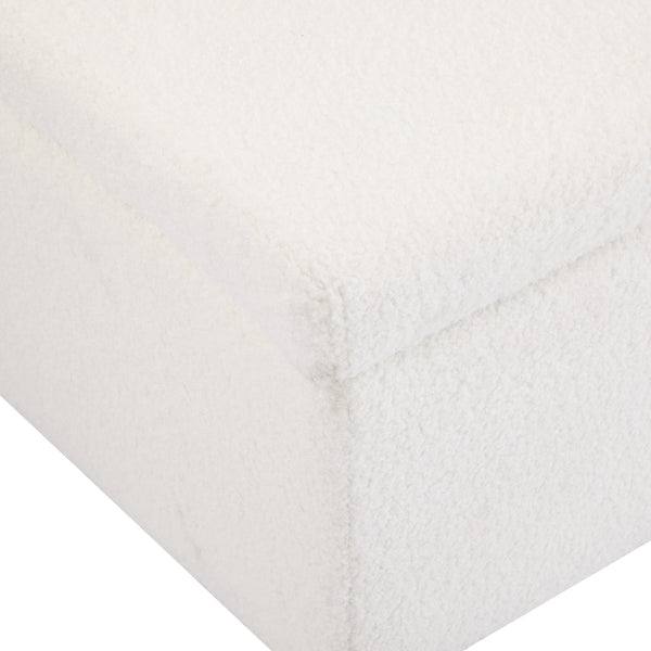 English Elm Christopher Knight Home® - Storage Ottoman Boucle Fabric Flip-Top with Birch Wood Legs, 250 lb Capacity, Compact Stylish Organizer Dark Brown,White N779P291641W