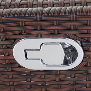 English Elm Outsunny Wicker Rocking Chair For Outdoor Relaxation, Adjustable Recliner With Cushions & Footrest W2225P200811-GIGA