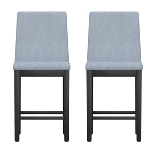 English Elm Wallace & Bay - Gray Gathering Height Stool Set of 2 — Modern Solid Wood Gray Bar Stools, Easy-Care Classic Contemporary Design B2709P212260