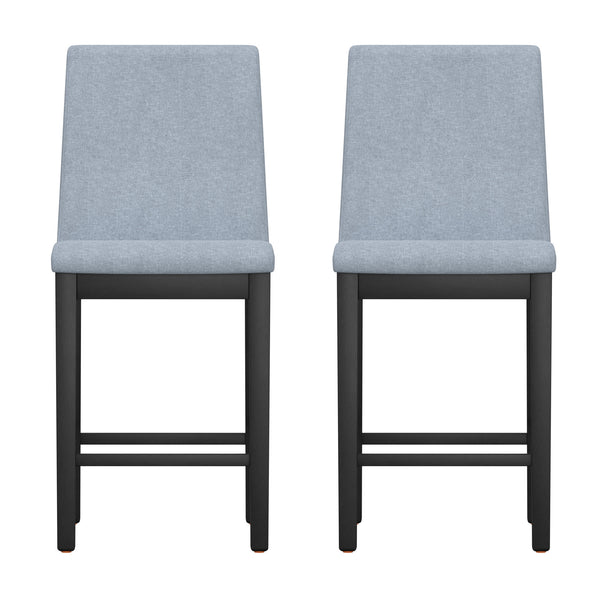 English Elm Wallace & Bay - Gray Gathering Height Stool Set of 2 — Modern Solid Wood Gray Bar Stools, Easy-Care Classic Contemporary Design B2709P212260