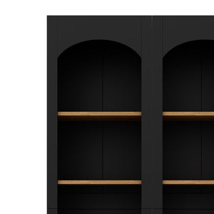 English Elm On-Trend Free Standing 5 Tier Bookshelves Set Of 2 - Rustic Two-Tone Storage Cabinet For Any Room N721P245734B