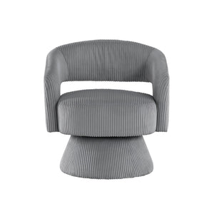 English Elm Modern Corduroy Swivel Accent Chair with Plush Textured Upholstery, 360° Rotation, Minimalist Elegance Dark Gray 27.75 L x 26.5 W x 19.75 H B011P256231