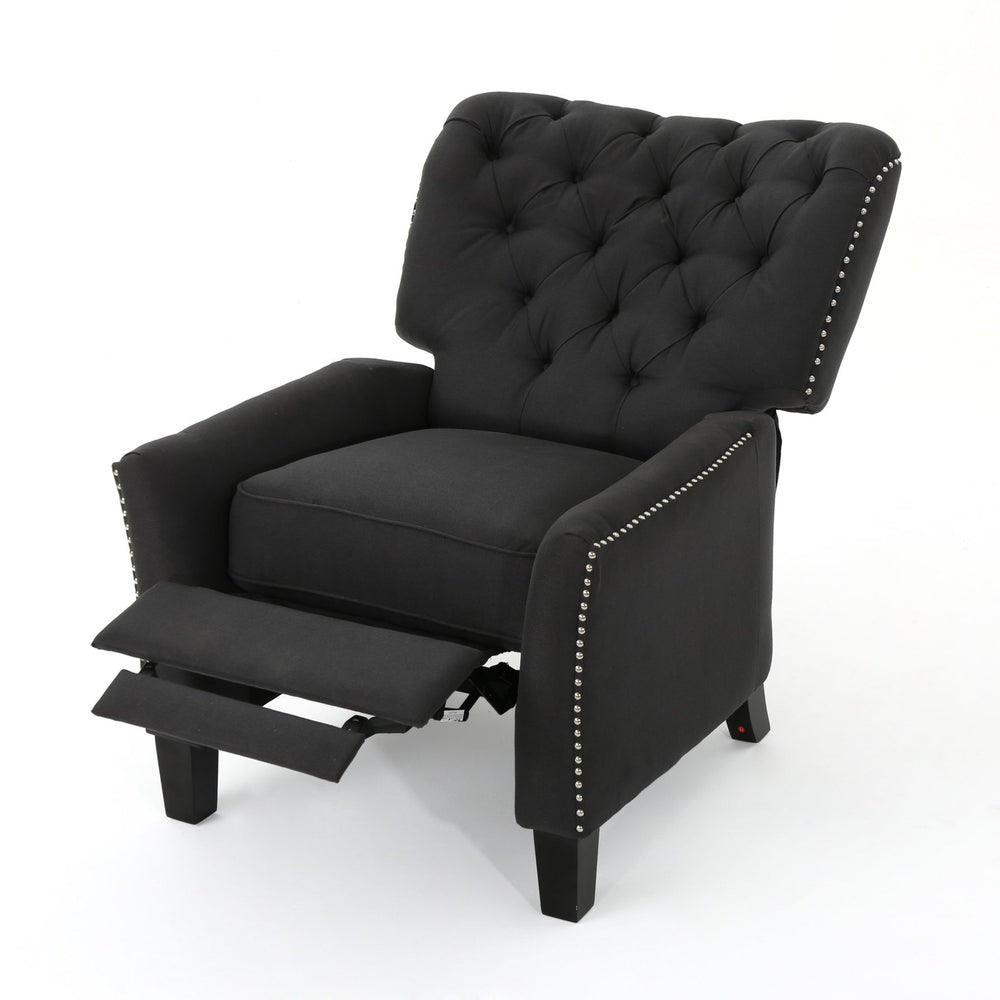 English Elm Christopher Knight Home® - Modern Dark Grey Fabric Push Back Recliner with Rivet Detail, Ergonomic Support & Plush Cushioning 61370.00