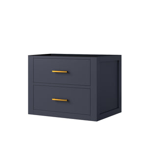 English Elm Blue Midcentury Single Bath Vanity 24" W X 18" D - Stylish Storage, Perfect For Small Spaces! B2731P257904