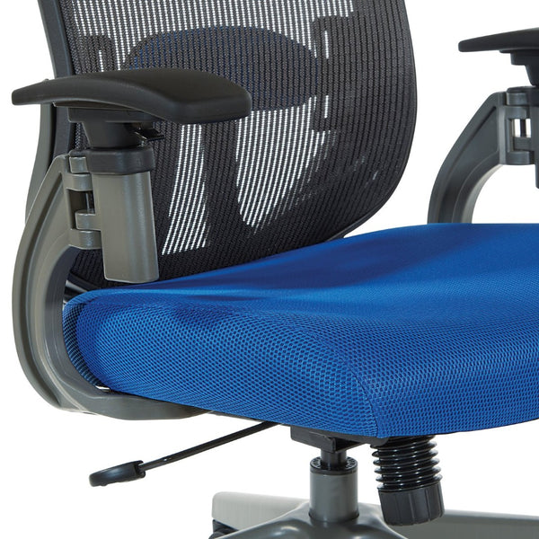 OSP Home Furnishings Vertical Mesh Back Ergonomic Office Chair with Lumbar Support and Pneumatic Lift 889-7TG1N4421G