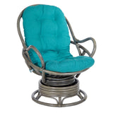 OSP Home Furnishings Tahiti Rattan Swivel Rocker Blue