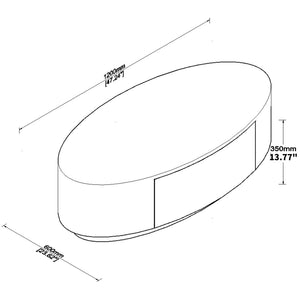 English Elm Modern Oval Coffee Table Matte Finish Mdf Frame with Storage Drawer for Living Room Black W2085P384569