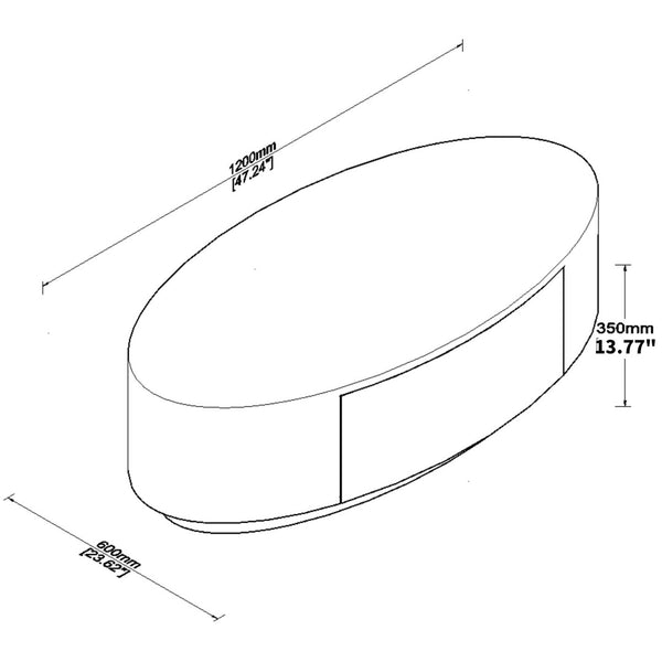 English Elm Modern Oval Coffee Table Matte Finish Mdf Frame with Storage Drawer for Living Room Black W2085P384569