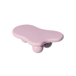 English Elm 47 Inch Organic Cloud Silhouette Coffee Table with Sculptural Ball Legs for Living Rooms Pink W1435S00019