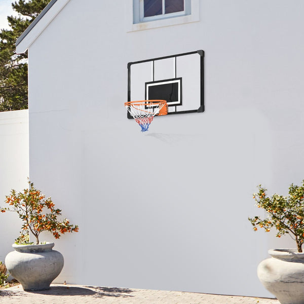 English Elm Soozier Wall Mount Basketball Hoop Shatterproof Backboard Steel Rim Outdoor Indoor W2225P200460