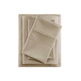 Beautyrest 600 Thread Count Casual Cooling Cotton Blend 4 PC Sheet Set BR20-1914 Khaki