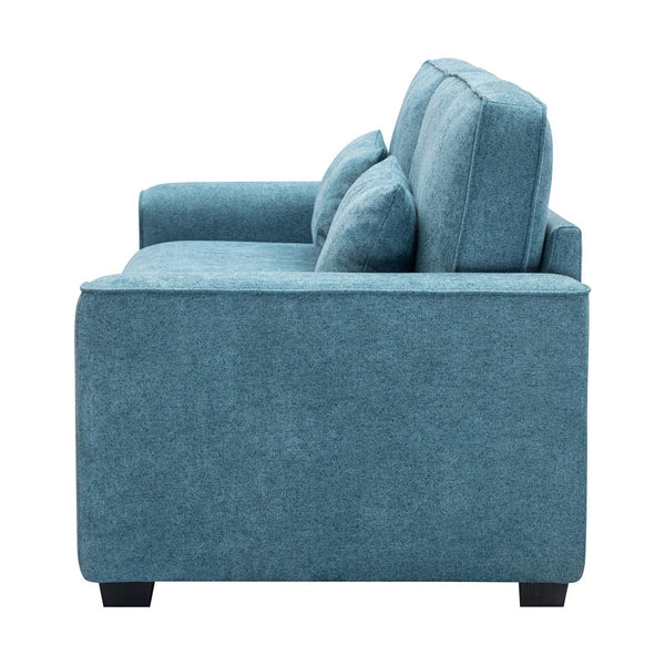 English Elm Package Contemporary Fabric Sofa with Black Legs Plush Cushions for Modern Living N767P206230U