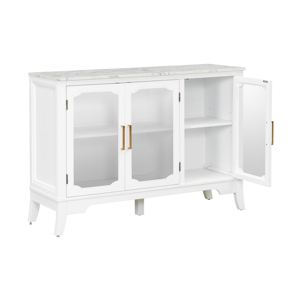 English Elm Christopher Knight Home® - Storage Cabinet - Stylish 3-Door White Design For Entryway, Living Room, Or Dining Area Storage Solutions N780P330602K
