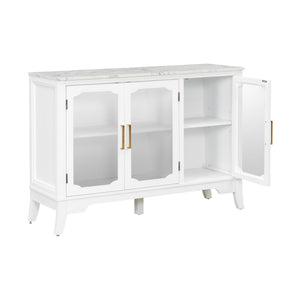 English Elm Christopher Knight Home® - Storage Cabinet - Stylish 3-Door White Design For Entryway, Living Room, Or Dining Area Storage Solutions N780P330602K