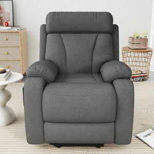 English Elm Power Lift Recliner For Seniors – Compact Electric Chair In Dark Gray Snowflake Velvet, Remote Control W1028S00052-GIGA