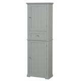 English Elm Tall Bathroom Storage Cabinet, Freestanding Storage Cabinet With Drawer and Adjustable Shelf, Mdf Board With Painted Finish, Grey