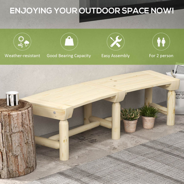 English Elm Outsunny Semicircular Wooden Garden Bench – Elegant Wrap-Around Outdoor Seating For Patios & Yards W2225P174107-GIGA