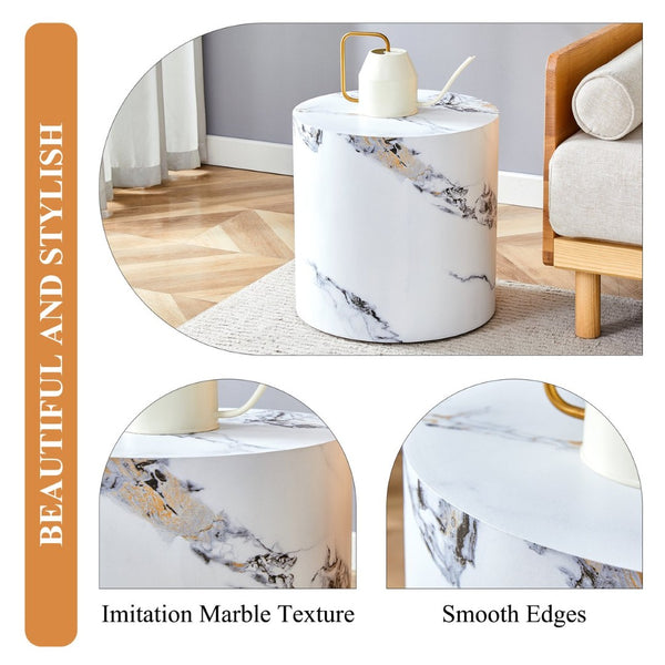 English Elm The Elegant Cylindrical Table – Versatile Coffee, Dining, Or Writing Desk With Stylish Patterned Design W1151P200297-GIGA