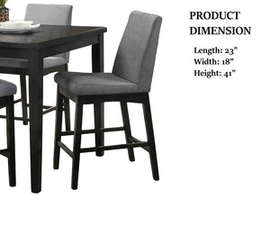 English Elm 2pc Counter Height Chair Klamath Collection Mid-Century Modern Saddle Seats Metal Footrest Finish Dark Walnut 25 L x 26 W x 19 H B2741P409551