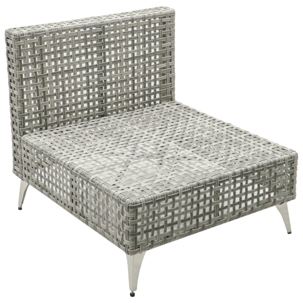 English Elm K&K 8-Piece Patio Conversation Set with 43" 60,000 BTU Propane Fire Pit, UV Wicker & Thick Cushions Grey N707S000012G