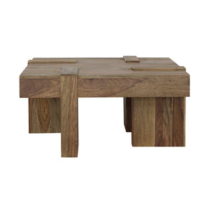 English Elm Kuboloa Sheesham Wooden Square Coffee Table with Geometric Grain Pattern, Sturdy Natural Finish (36") B062P328609