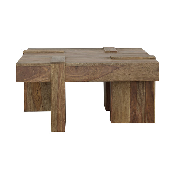 English Elm Kuboloa Sheesham Wooden Square Coffee Table with Geometric Grain Pattern, Sturdy Natural Finish (36") B062P328609