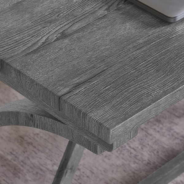 English Elm 59 Inch Bar Table Set with Power Outlet Rubberwood Frame and 3 Linen Stools Grey W2972P385254