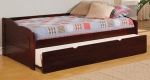 English Elm Cherry Classic Daybed With Attached Twin Trundle & Slat Kit, Low Profile Cherry Finish, Mattress-Ready Platform Bed 79.13"L B2741S00485