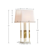 Martha Stewart Doyer  Modern/Contemporary Metal Table Lamp MT153-0068 Gold/White