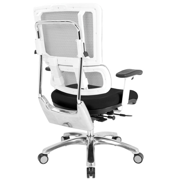 OSP Home Furnishings White Mesh Ergonomic Manager Chair with Lumbar Support and Adjustable Arms for Office Black 99661W-3M