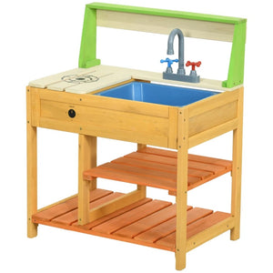 English Elm Kitchen Mud Play Set Solid Fir Wood Outdoor Cooking Station for Kids Ages 3 to 8 T3971P442029