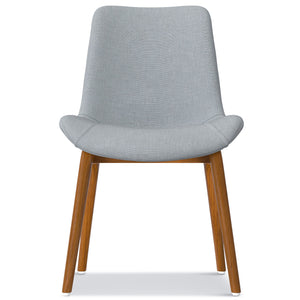 English Elm Loretta Mid-Century Dining Chair Set of 2 with Beech Wood Legs, Linen-Like Upholstery & Plush Comfort Grey B136P266939