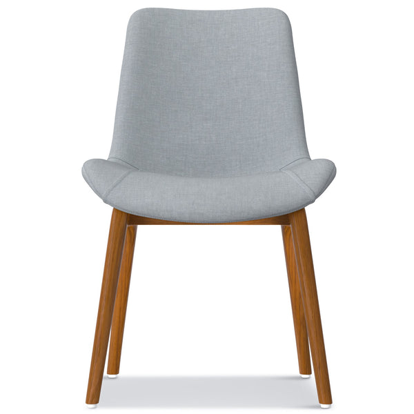 English Elm Loretta Mid-Century Dining Chair Set of 2 with Beech Wood Legs, Linen-Like Upholstery & Plush Comfort Grey B136P266939