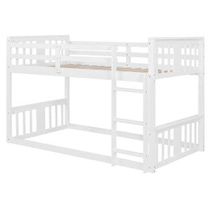 English Elm Twin Over Bunk Bed Solid Pine Frame Gray Finish with Guardrail for Kids N708P429640K