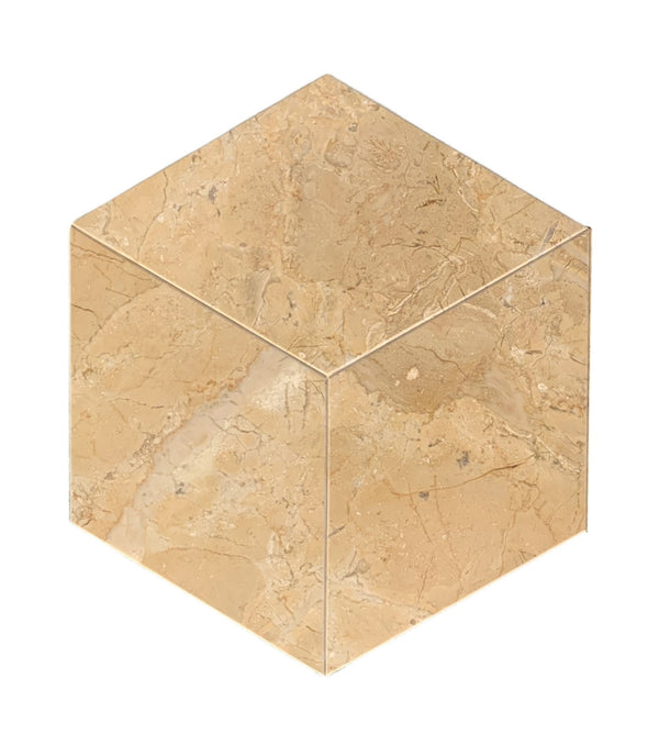 English Elm Hexagon Gold Beige Yellow Marble Tiles - Polished & Textured Natural Stone For Elegant Interiors W1696P262334