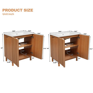 English Elm Modern 48 Inch Freestanding Bathroom Vanity Dual Ceramic Sinks Soft Close Gold Handles N729P000012O