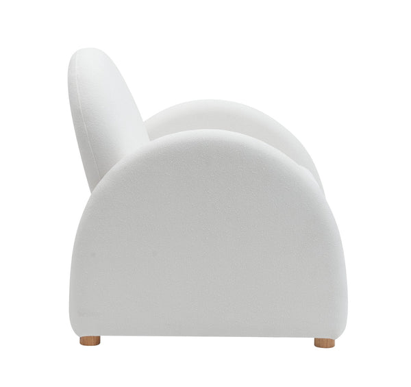 English Elm Modern Boucle Accent Armchair – Plush Beige Lounge Chair With Curved Armrests For Stylish Comfort T3903P372601