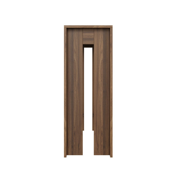 English Elm 62.99-inch Farmhouse Console Table Slim Entryway Sofa Accent with Rustic Wood Finish Walnut W1706P399684