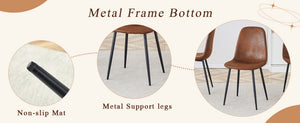 English Elm One Modern Five Piece Dining Set with Dark Wood Mdf Table and Brown Fabric Chairs W1151S04403