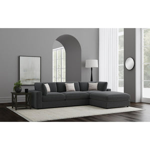 English Elm Rhette Charcoal 4-Piece Modular Sectional Set With Ottoman - Stylish Comfort & Versatile Design B062S00996-GIGA