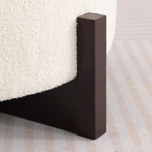 English Elm 02 Ottoman Beige Chenille Modular U-Shaped Sofa Piece — Versatile, High-Elastic Comfort, Easy Assemble W1099P361839